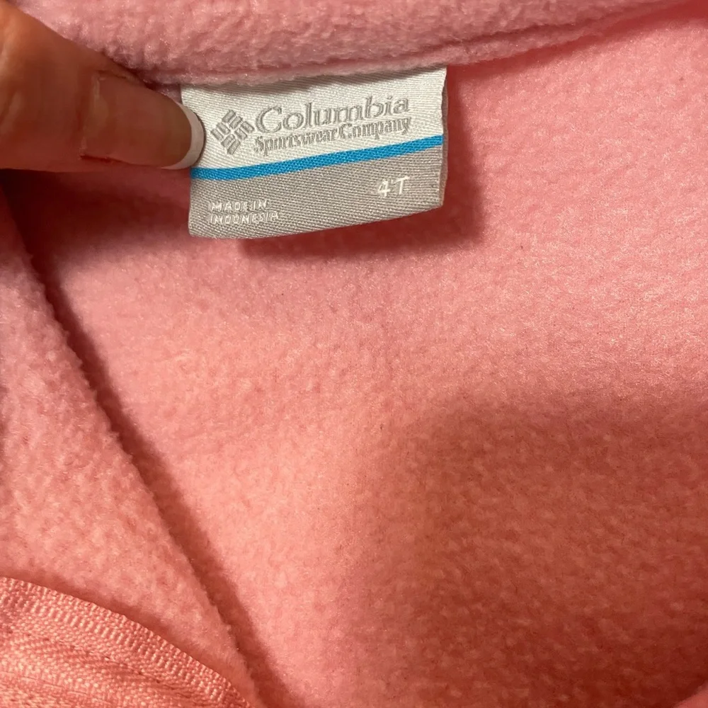 Girls 🩷Columbia Light Pink Fleece Jacket with Full Zip, size 4